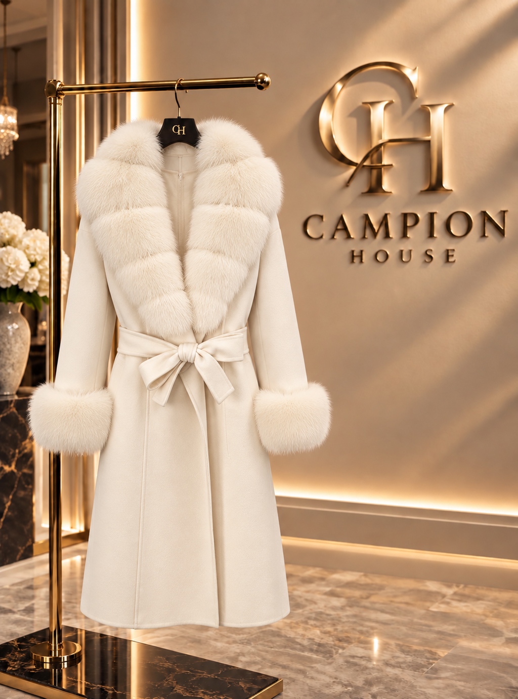Carolina white fur jacket