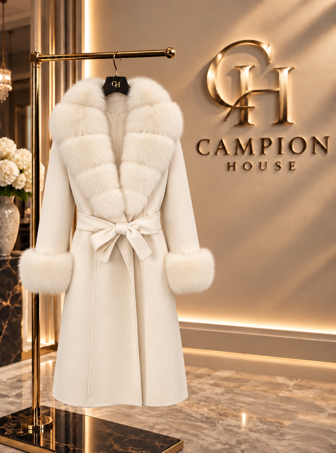 Carolina white fur jacket