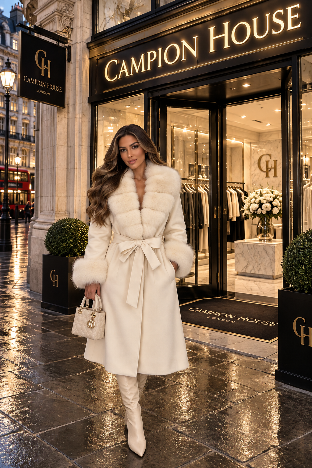 Carolina white fur jacket